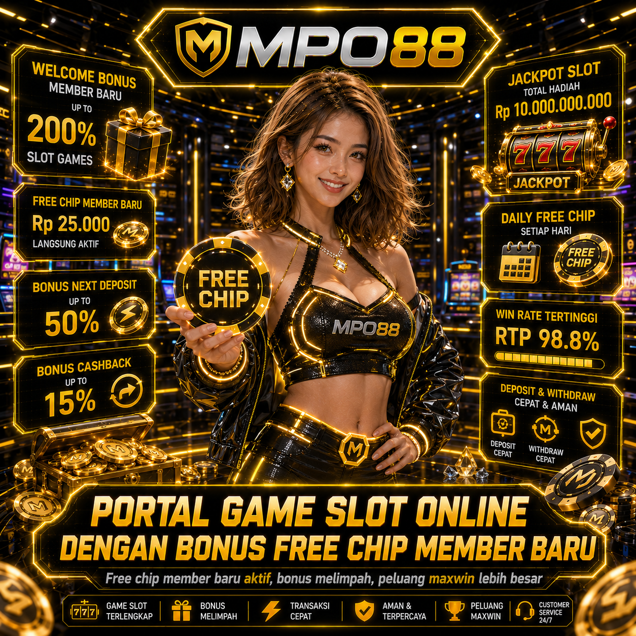 MPO88 : Portal Game Slot Online dengan Bonus Free Chip Member Baru